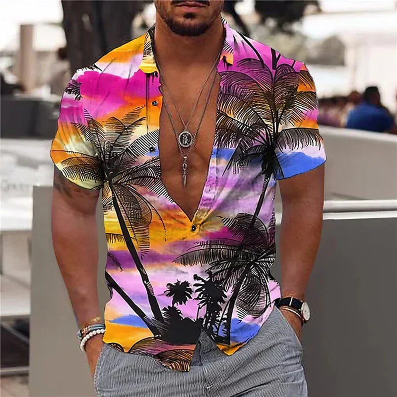 Slim-Fit Floral Hawaiian Shirt