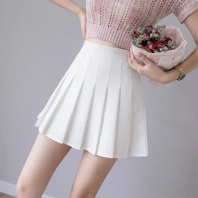 2024 Spring Summer Korean Skirt Shorts Women High Waist Sexy Mini Skirt School Short Pleated Kawaii Japanese Pink Skirt Female-Gennys fashion