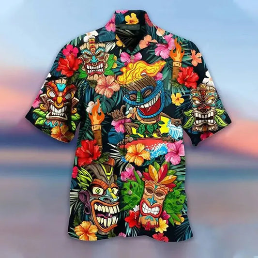 Trendy 3D Print Hawaiian Shirt