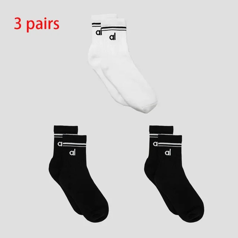 AL Goddess Sports Yoga Solid Color Cotton Socks Vintage Long Sock Yoga Pilates Fitness Women'S Fashion Socks Yoga Long Socks-Gennys fashion