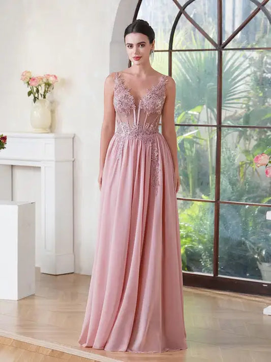 Elegant Dusty Pink Prom Dresses 