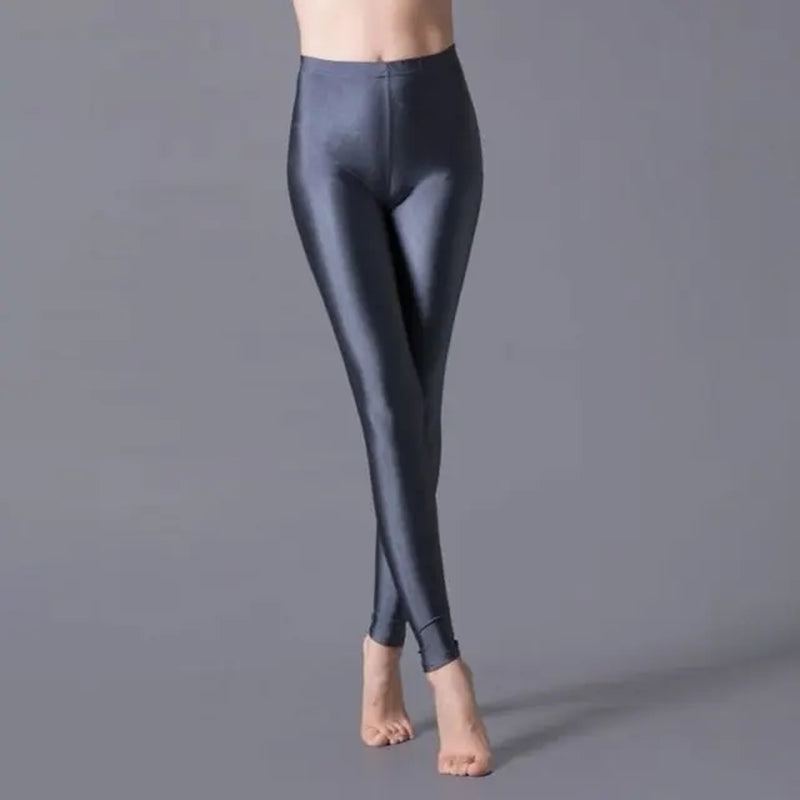 Casual Fluorescent Shiny Pant Leggings for Women Neon Leggings Multiple Color Slim Legging Skinny High Elastic Pants-Gennys fashion