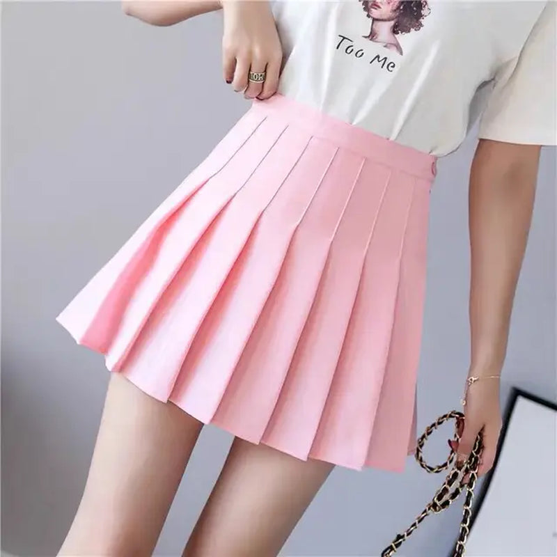 2024 Spring Summer Korean Skirt Shorts Women High Waist Sexy Mini Skirt School Short Pleated Kawaii Japanese Pink Skirt Female-Gennys fashion