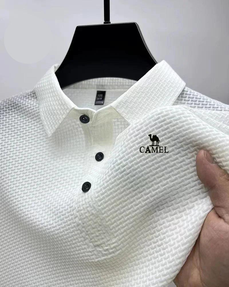 2024 High End Mesh Ice Silk Short Sleeved T-Shirt for Men'S Shirt Collar Summer Business Casual New Nylon Breathable POLO-Gennys fashion