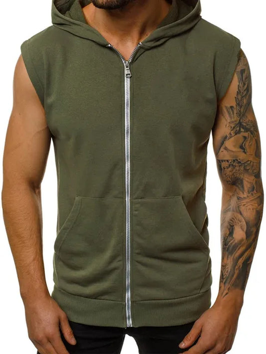 Men's Sleeveless Zipper Hoodie