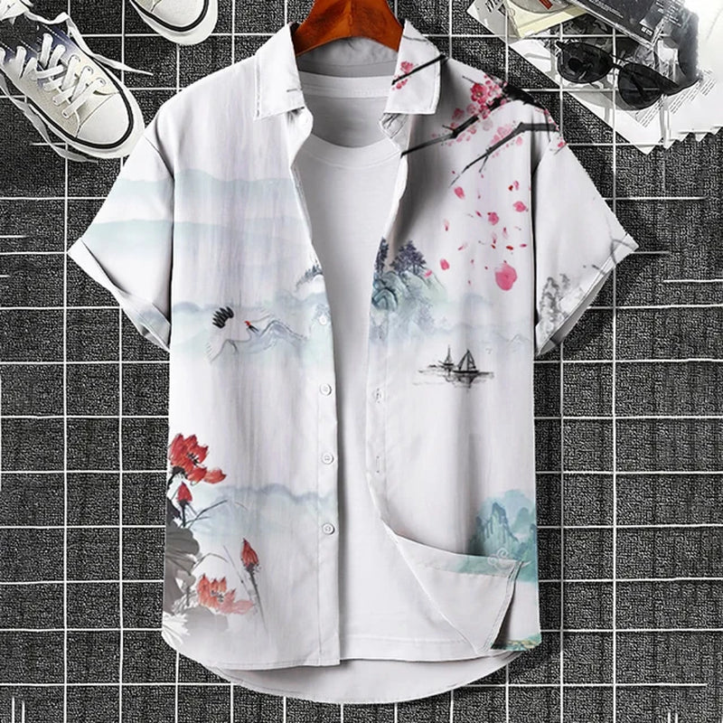 Simple Men'S Shirt 3D Printed Retro Fashion Top Loose Oversized Wear Every Day Casual Short Sleeved Shirt Comfort Men'S Clothing-Gennys fashion