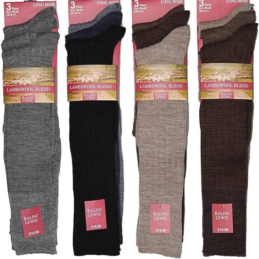 Men's Ribbed Knee-High Lambswool Socks