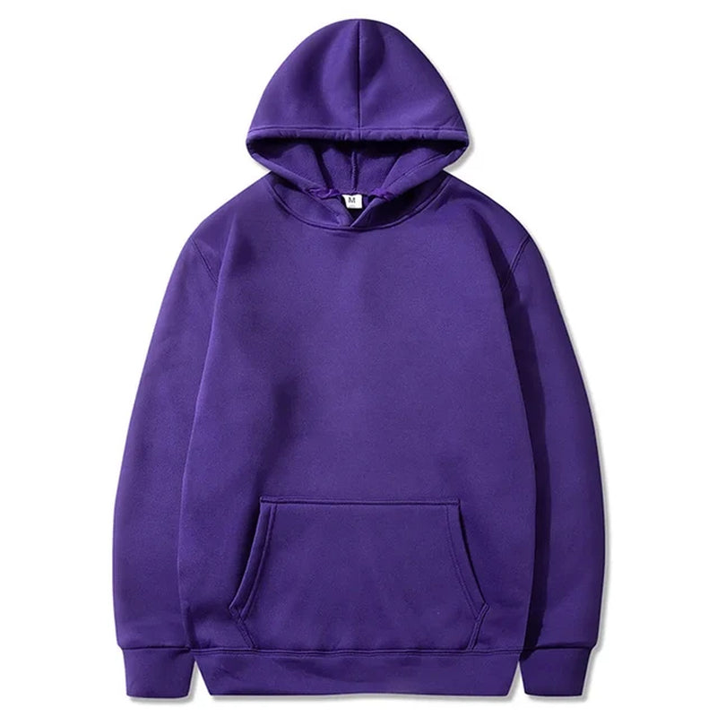 Men'S and Women'S Hooded Sweatshirts, Hip Hop Hooded, Monochrome, Fleece, Elasticity, Casual Pullover, Sportswear, New Fashion,-Gennys fashion