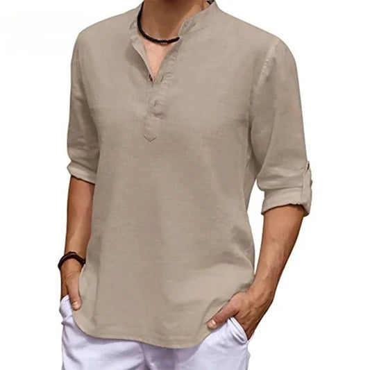 Men’s Casual Long-Sleeve Solid Shirt