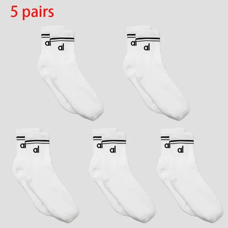 AL Goddess Sports Yoga Solid Color Cotton Socks Vintage Long Sock Yoga Pilates Fitness Women'S Fashion Socks Yoga Long Socks-Gennys fashion