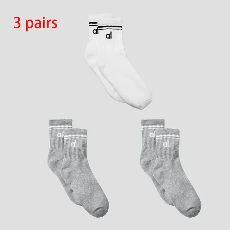 AL Goddess Sports Yoga Solid Color Cotton Socks Vintage Long Sock Yoga Pilates Fitness Women'S Fashion Socks Yoga Long Socks-Gennys fashion