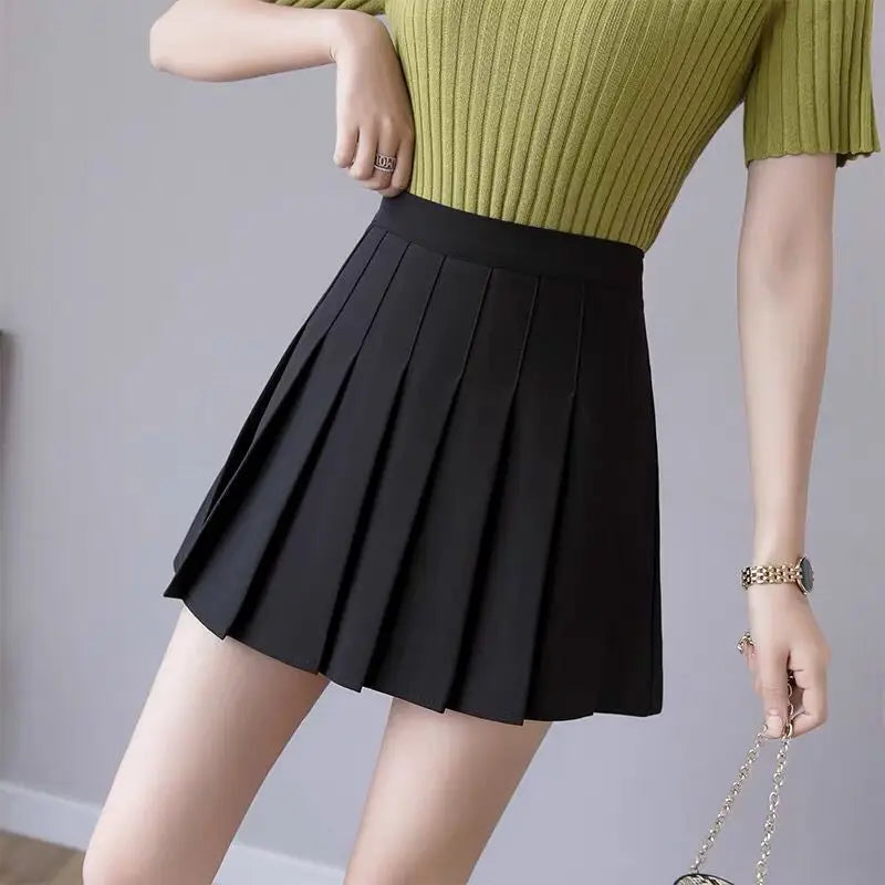 2024 Spring Summer Korean Skirt Shorts Women High Waist Sexy Mini Skirt School Short Pleated Kawaii Japanese Pink Skirt Female-Gennys fashion