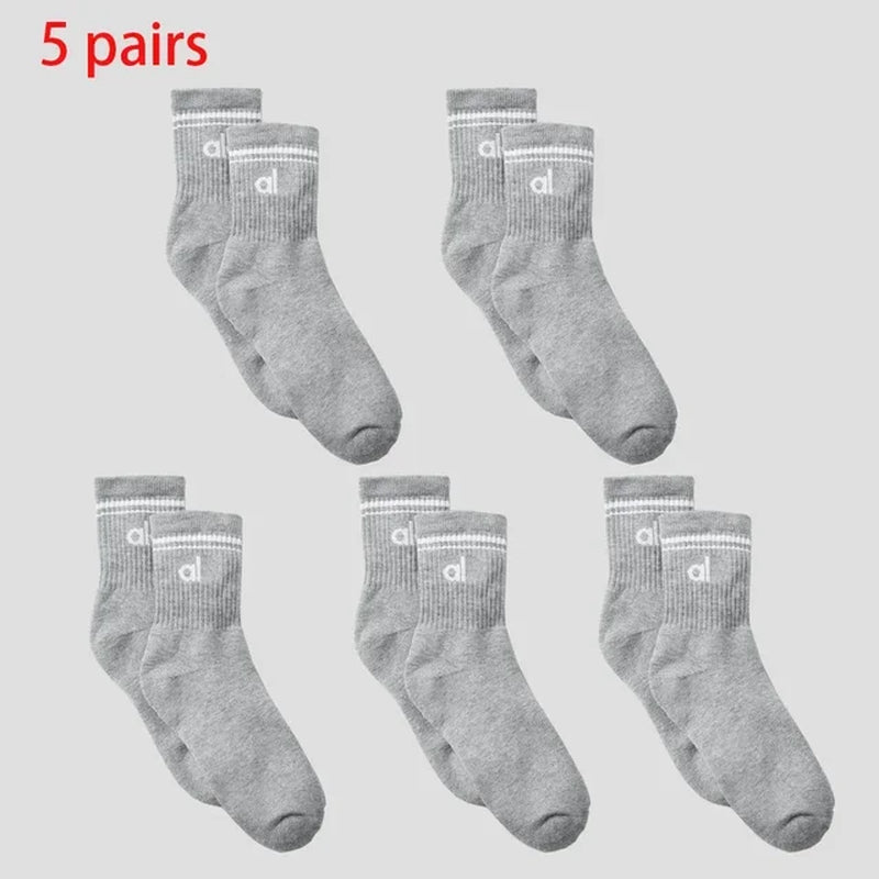 AL Goddess Sports Yoga Solid Color Cotton Socks Vintage Long Sock Yoga Pilates Fitness Women'S Fashion Socks Yoga Long Socks-Gennys fashion