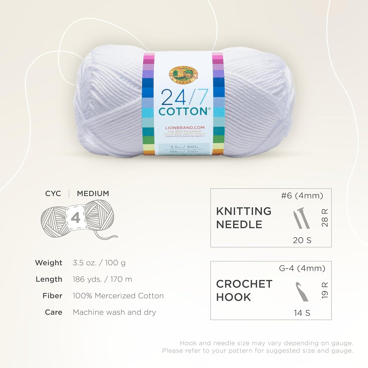 Company Cotton Yarn, 100 Percent Cotton, White,15.24X6.35X6.35 Cm-Gennys fashion