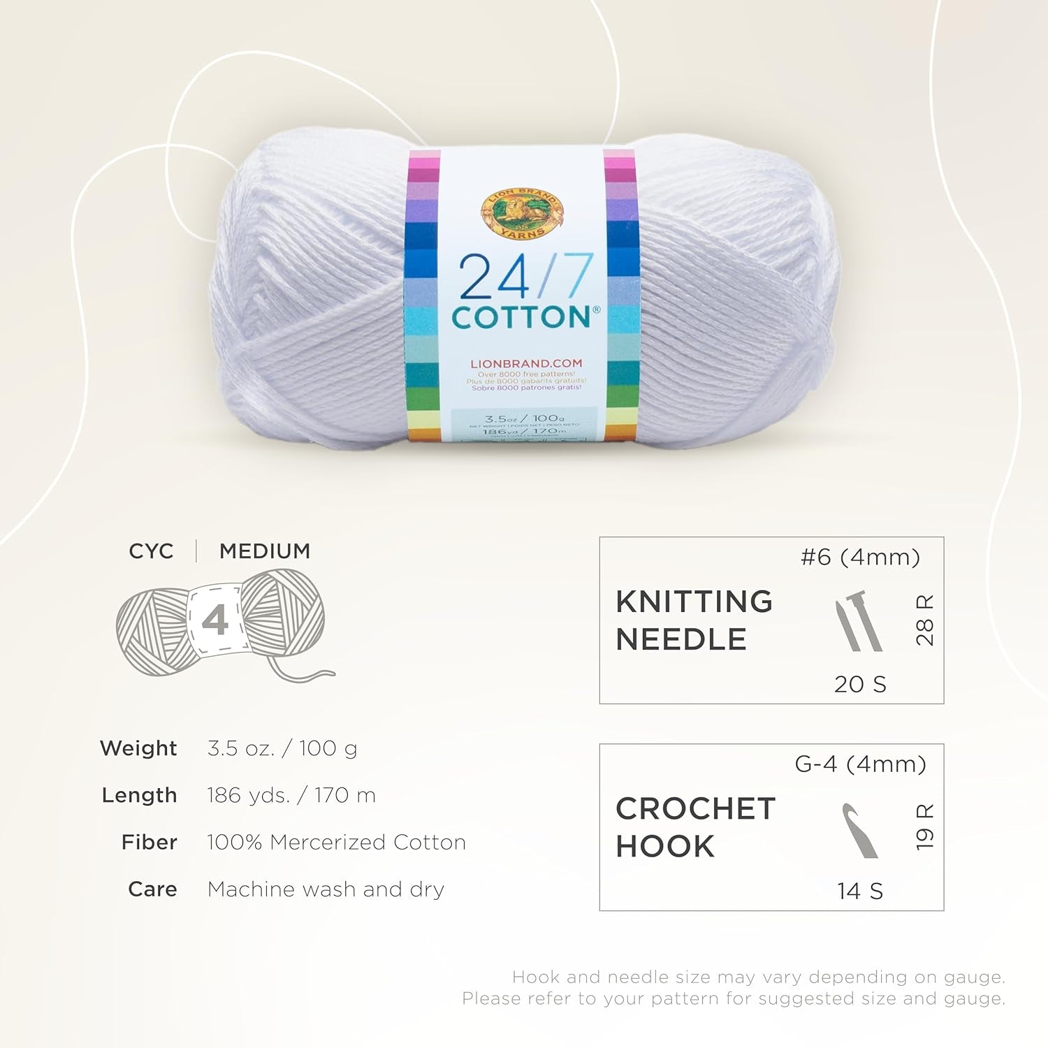 Company Cotton Yarn, 100 Percent Cotton, White,15.24X6.35X6.35 Cm-Gennys fashion