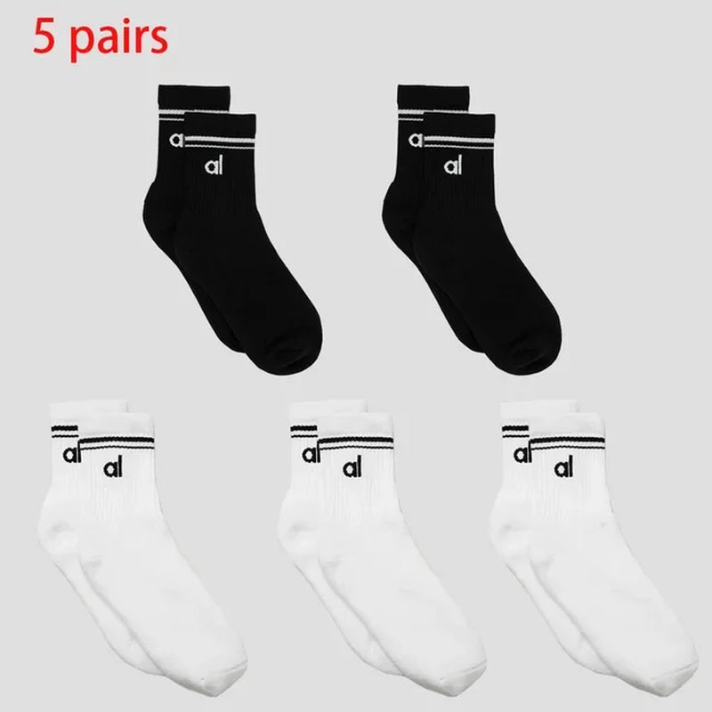 AL Goddess Sports Yoga Solid Color Cotton Socks Vintage Long Sock Yoga Pilates Fitness Women'S Fashion Socks Yoga Long Socks-Gennys fashion