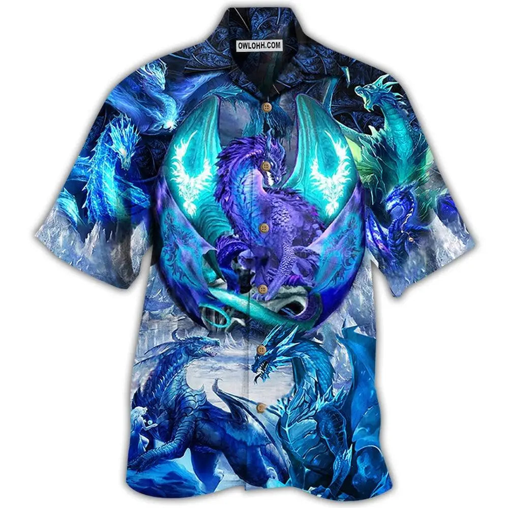 Summer Beach 3D Print Dragon Loose Short Sleeve Retro Shirt for Streetwear Camisas Casuais Hawaiian Blouse Slim Fit Men Clothing-Gennys fashion