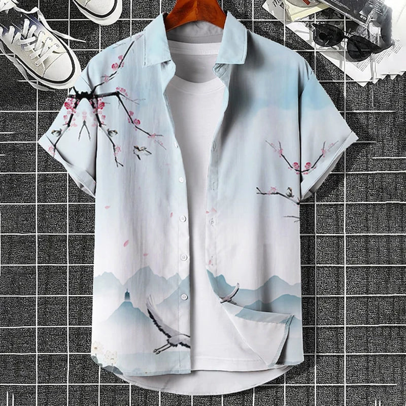 Simple Men'S Shirt 3D Printed Retro Fashion Top Loose Oversized Wear Every Day Casual Short Sleeved Shirt Comfort Men'S Clothing-Gennys fashion