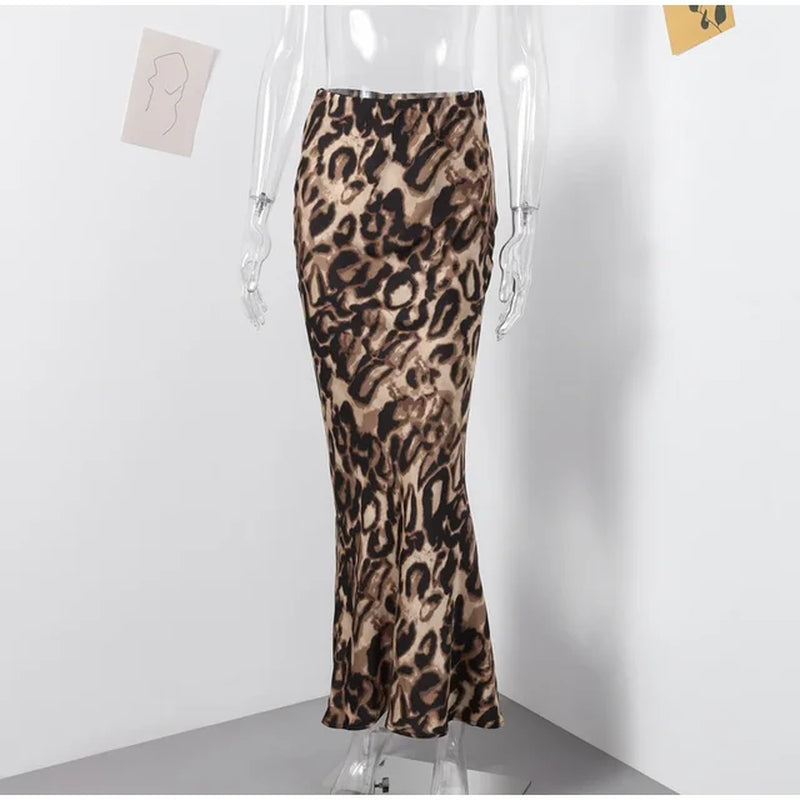 Leopard Print Skirt Women Sexy High Waist Hip Package Slim Midi Skirts Female 2024 Sping Summer Fashion Beach Holiday Ladies-Gennys fashion