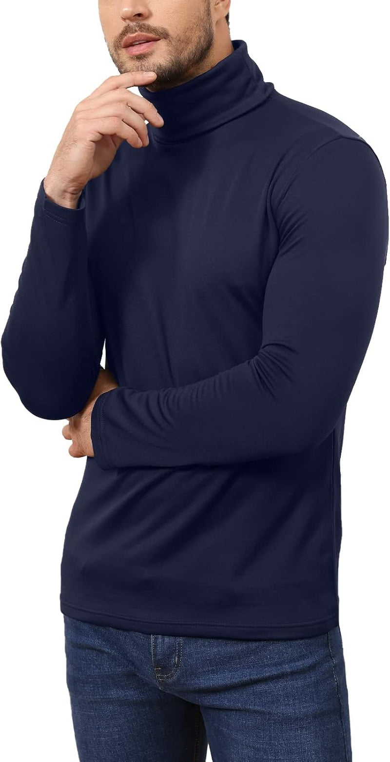 Men Turtleneck Jumper Lapel Pullover Solid Color Tops Knitwear Sweaters Cotton Wool Blend-Gennys fashion