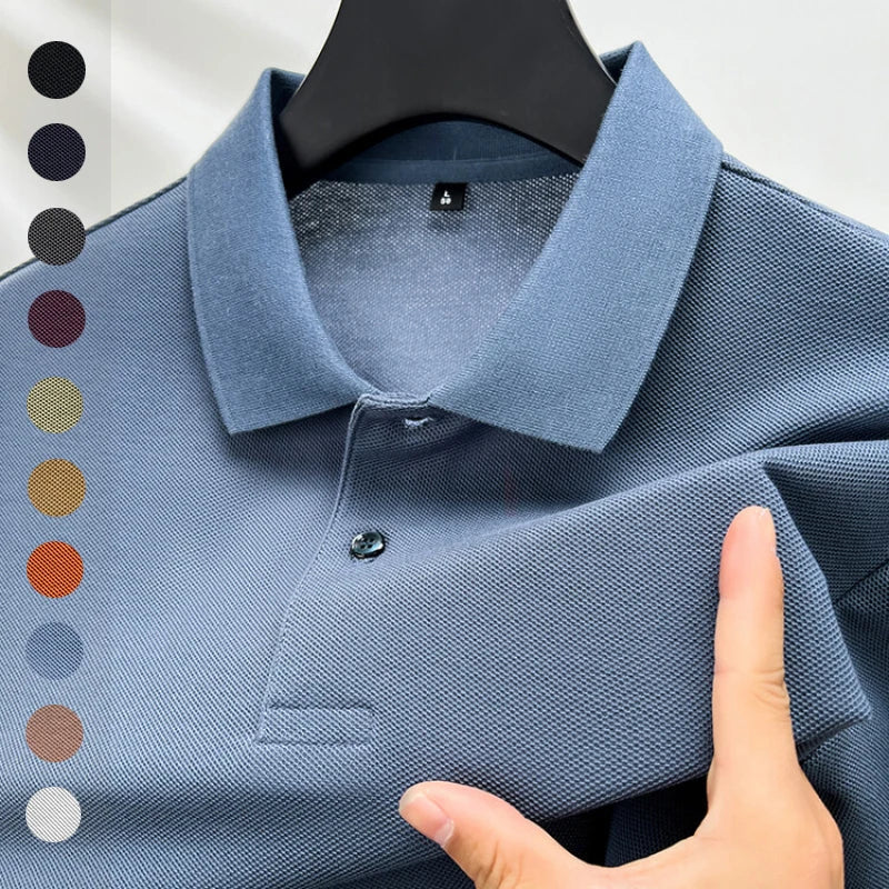 Men'S T-Shirt Polo, 100% Cotton 2024 Summer Fashion Casual Short Sleeve Polo Shirt, Lapel Wear Solid Color Top,Tees-Gennys fashion