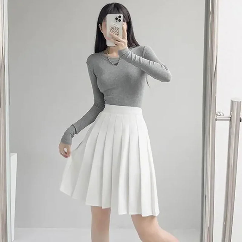 Medium-Length High-Waisted Slimming A- Line Skirt for Women Summer Black Jk Style Korean Version Fashion Trend Female Loose Skir-Gennys fashion