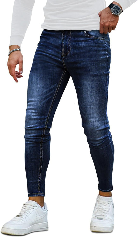 Men's Ripped Skinny Stretch Jeans