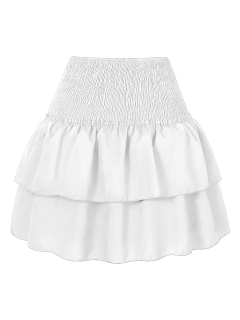 Floral Pleated Short Skirt for Women 2024 Summer Vintage Women'S High Waist Ruffle Mini Skirt Female Vacation Bohemian Dress-Gennys fashion