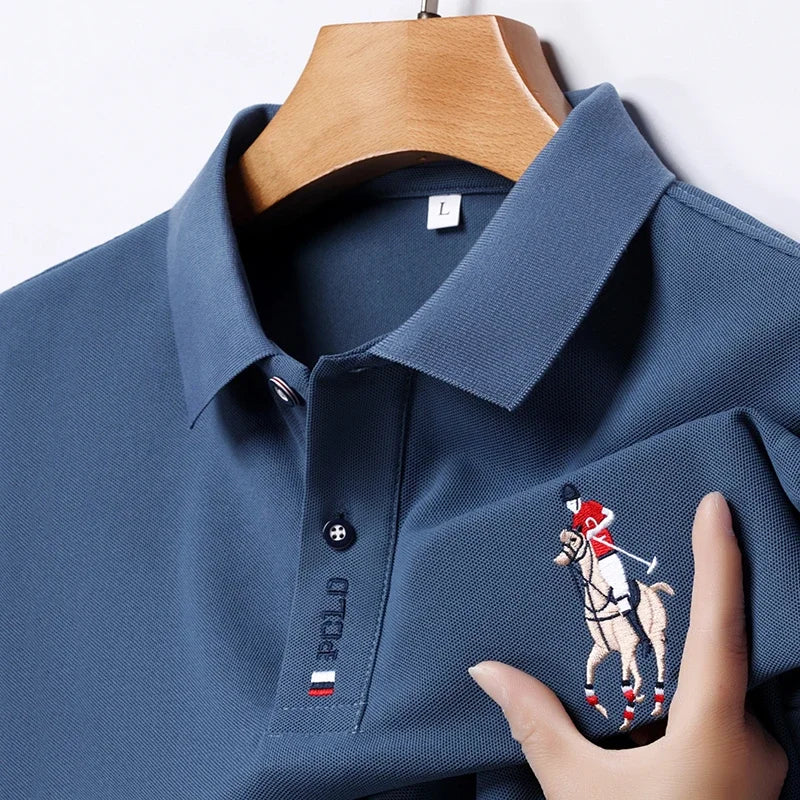 Men'S Embroidered Casual Fashion Short Sleeved POLO Shirt Summer Comfortable Top-Gennys fashion