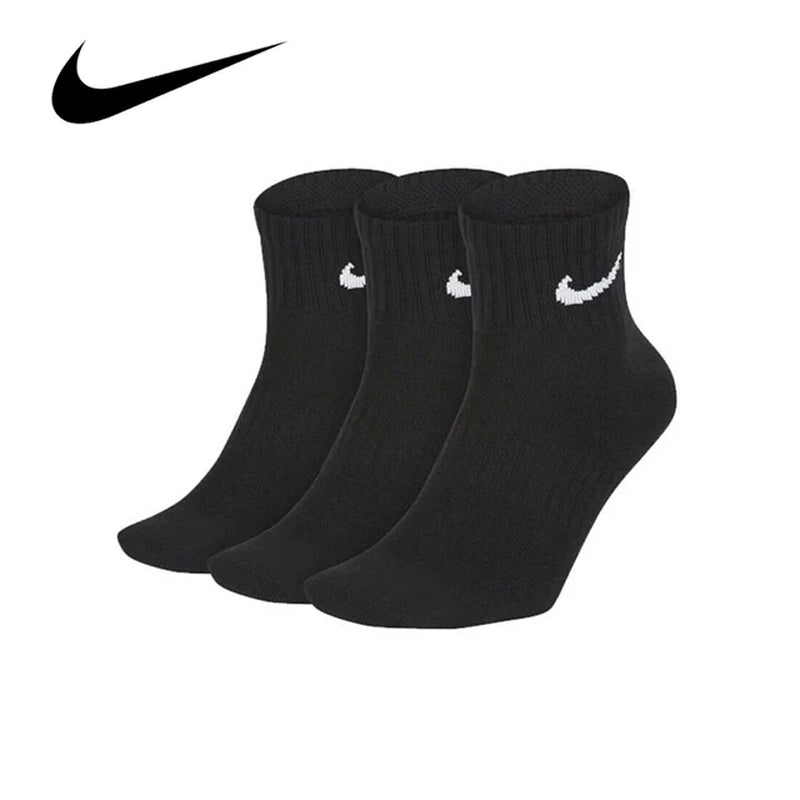 Original Everyday Lightweight Unisex Sports Socks Men'S and Women'S 3 Pairs Train Middle Barrel White Socks S M L XL SX7676-Gennys fashion