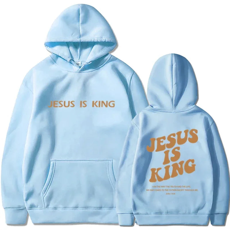 Jesus IS King Hoodie Sweatshirt Men'S and Women'S Harajuku Pullover Street Clothing High Quality Hot Selling Top 2024-Gennys fashion