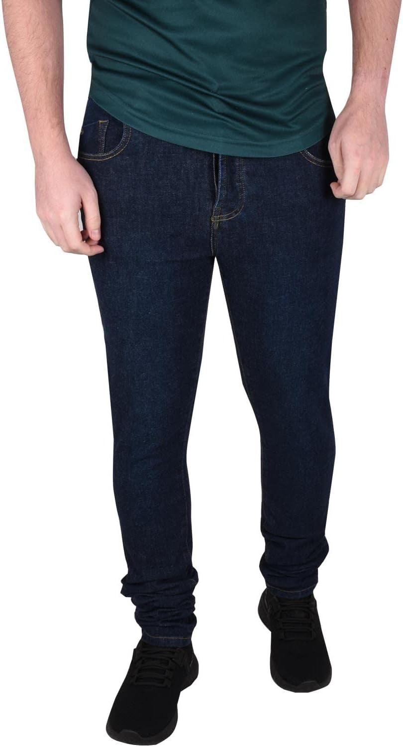 Mens Skinny Jeans Denim Pants Stretch Fit Men Trouser Button Fly Casual Bottom-Gennys fashion