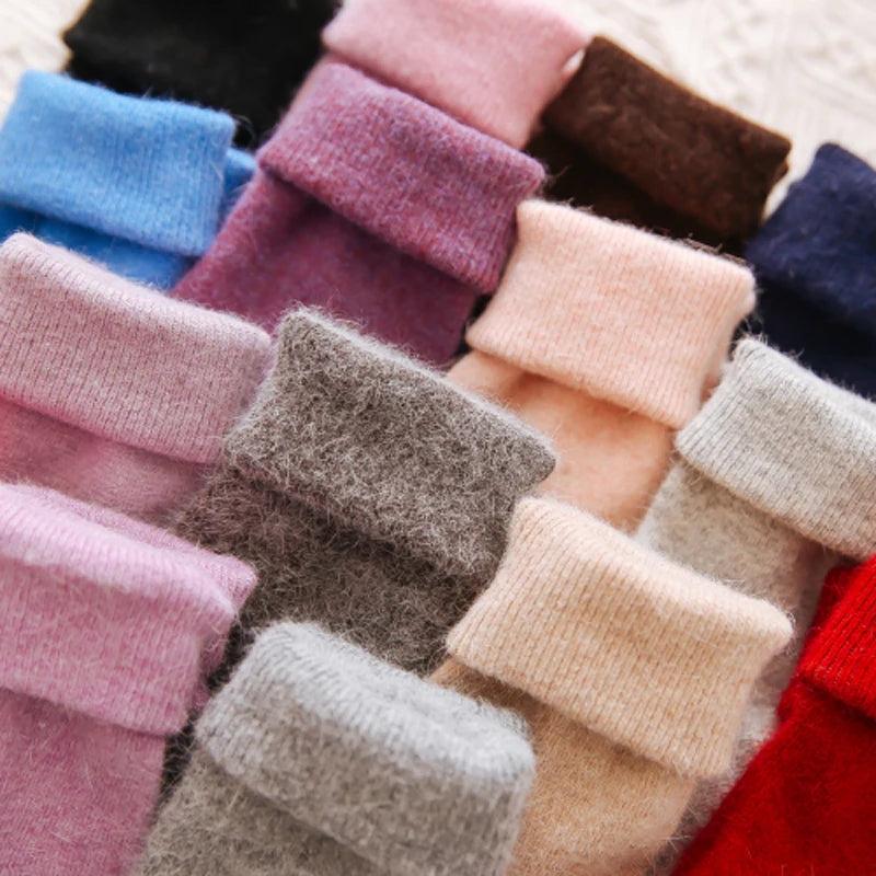 New High Quality Thick Angola Rabbit&Merino Wool Socks Women Winter Socks Warm Socks for Women Big Size-Gennys fashion