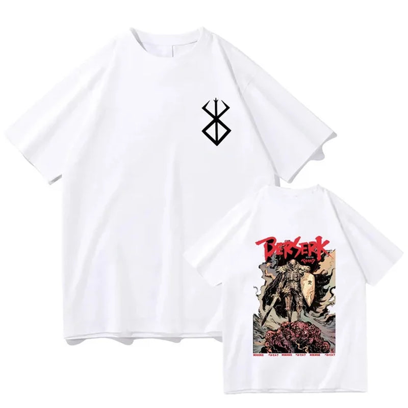 Berserk T Shirts Guts Funny T Shirt Men Cool Manga Graphic T-Shirt Japanese Anime Women Cotton Harajuku Manga Hip Hop Tops Tees-Gennys fashion