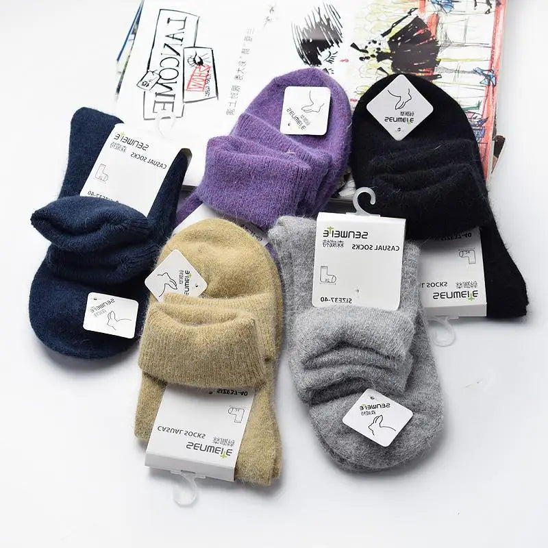 New High Quality Thick Angola Rabbit&Merino Wool Socks Women Winter Socks Warm Socks for Women Big Size-Gennys fashion