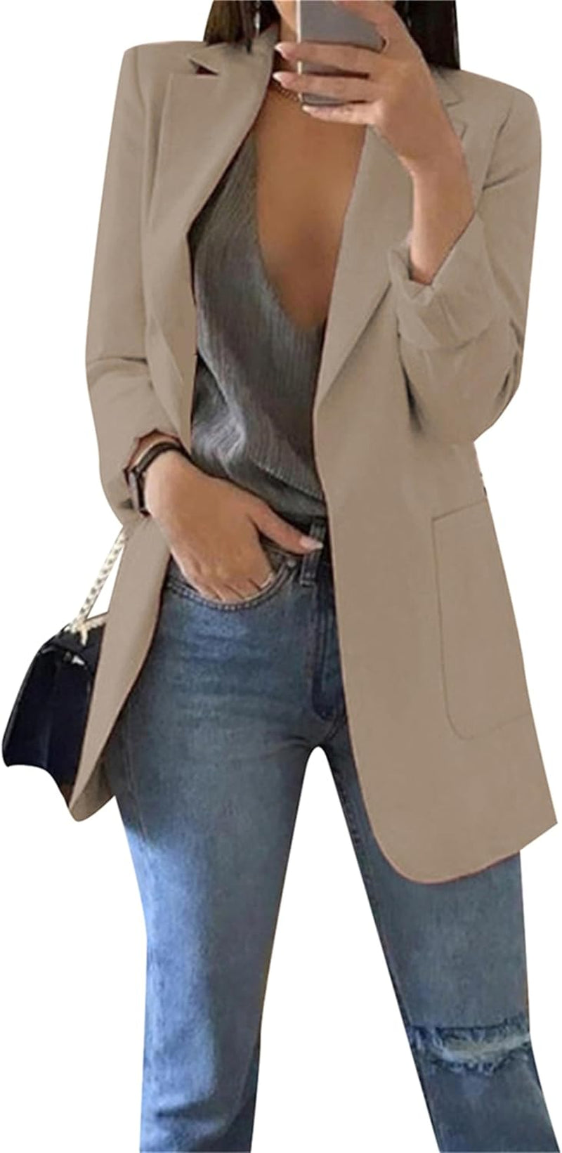 Lightweight Open-Front Blazer