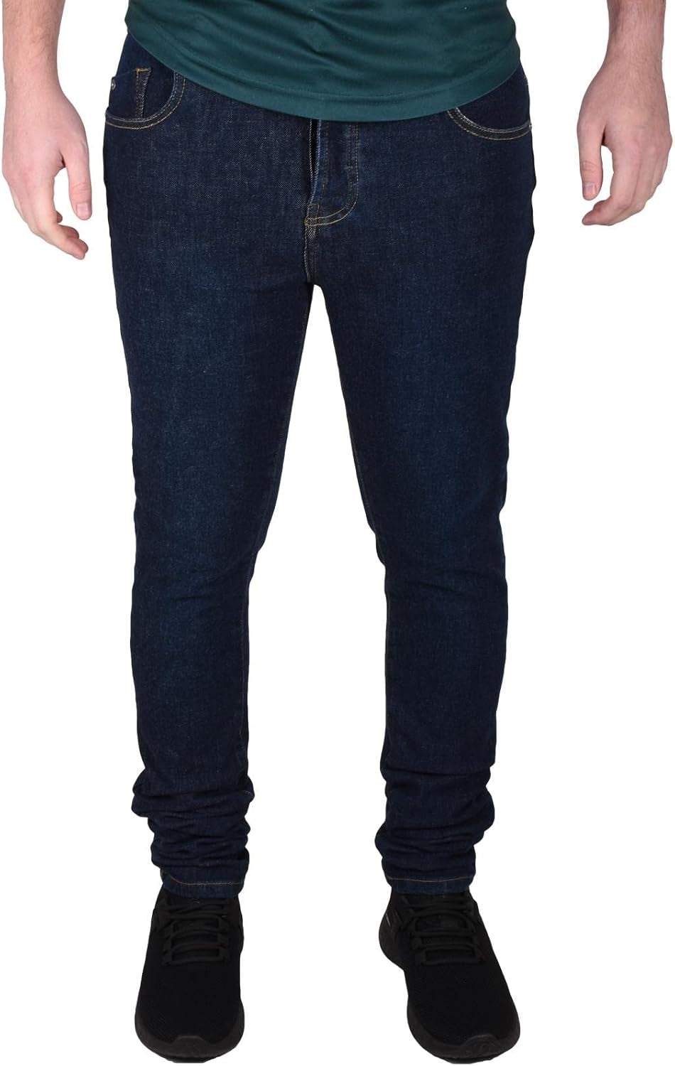 Mens Skinny Jeans Denim Pants Stretch Fit Men Trouser Button Fly Casual Bottom-Gennys fashion