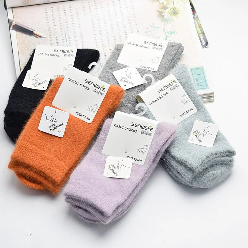 High Quality Brand Thick Angola Rabbit&Merino Wool Socks Women Winter Socks Warm Female Socks Big Size-Gennys fashion