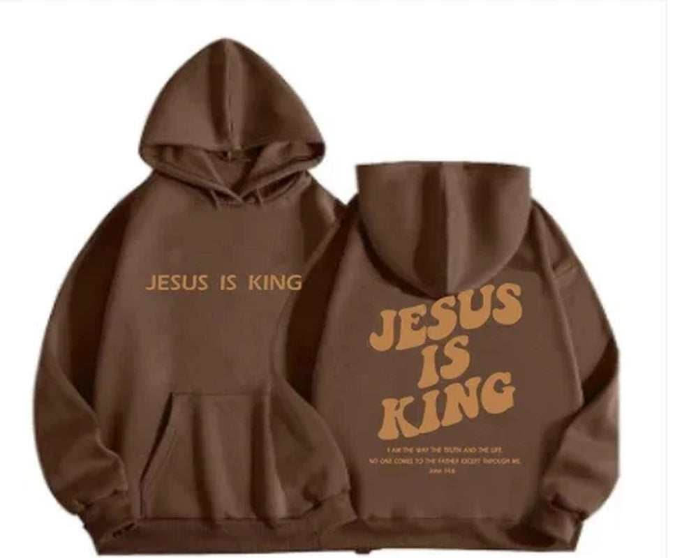 Jesus IS King Hoodie Sweatshirt Men'S and Women'S Harajuku Pullover Street Clothing High Quality Hot Selling Top 2024-Gennys fashion