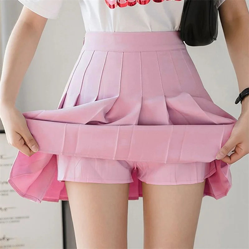 Women High Waist Sexy Mini Short Skirts Ladies Fashion Casual Business Pleated Kawaii Skirt Female Korean Skirt Shorts-Gennys fashion