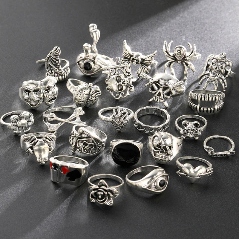 Gothic Skeleton Ring Set 