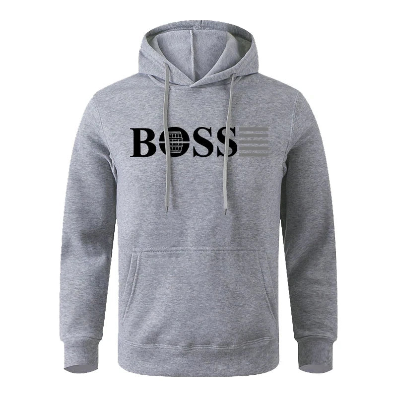 Men'S Fashion Hooded Sweatshirt Casual Street Sports Style Long Sleeved Kangaroo Pocket Autumn and Winter-Gennys fashion