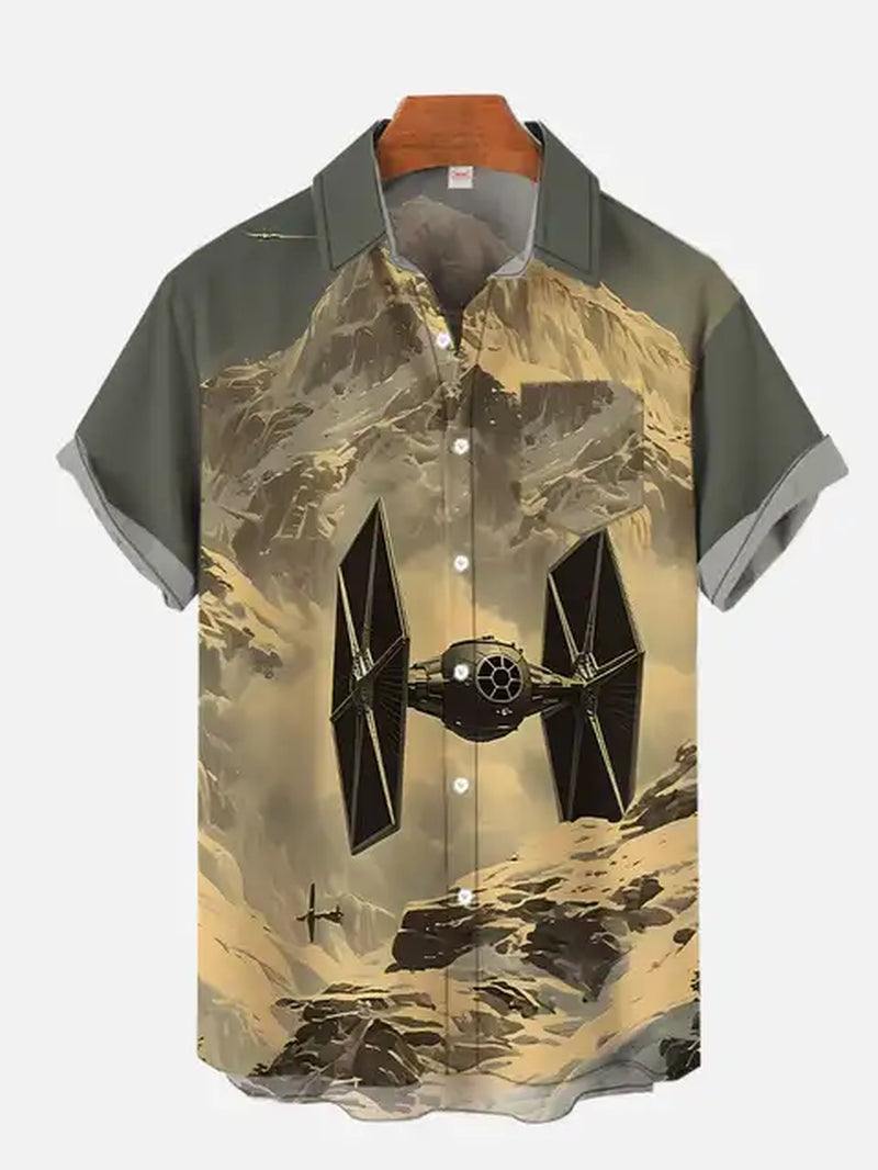 2024 Fashion Ukiyo-E Tropical Floral and Sci-Fi Space Samurai Printing Turndown Collar Hawaiian Short Sleeve Shirt Casual Shirts-Gennys fashion