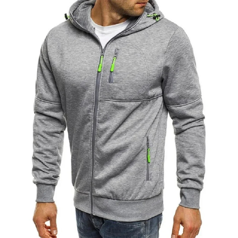 Men'S Hoodies Long Sleeve Sweatshirt Zipper Design Hooded Sweatshirt for Men Clothing Sportswear Slim Fit Casual Jacket-Gennys fashion