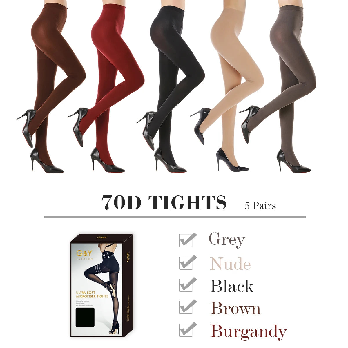 70D Women'S Semi Opaque Tights High Elasticity Soft Pantyhose High Elasticity Stockings-Gennys fashion