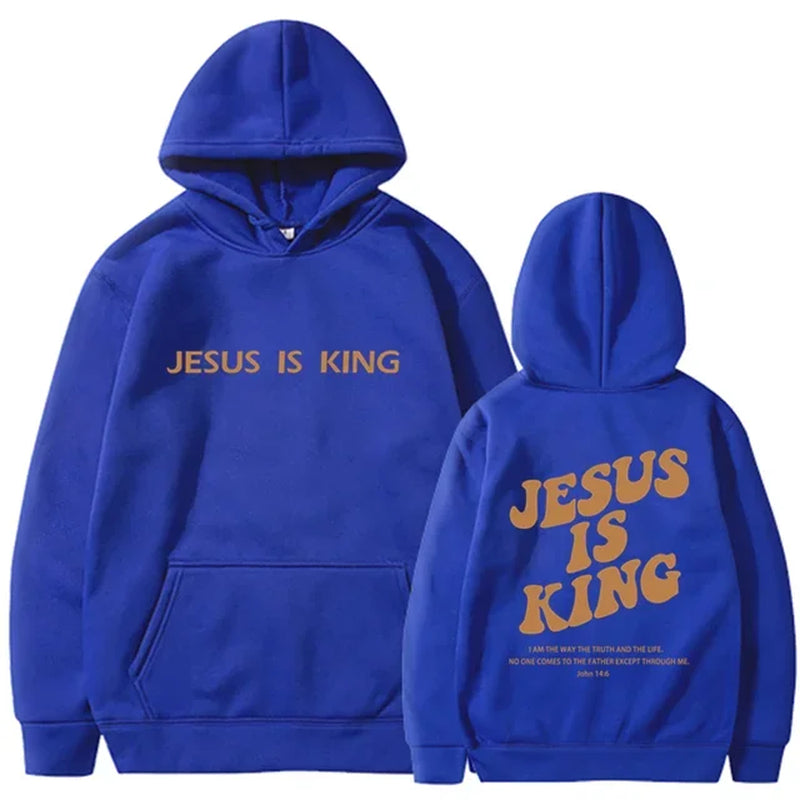 Jesus IS King Hoodie Sweatshirt Men'S and Women'S Harajuku Pullover Street Clothing High Quality Hot Selling Top 2024-Gennys fashion