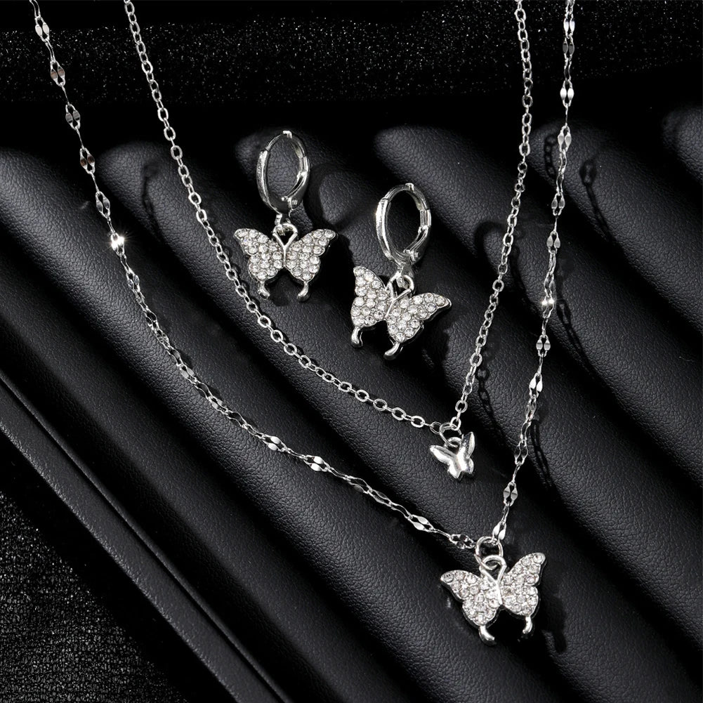 Butterfly Pendant Jewelry Set-Gennys fashion