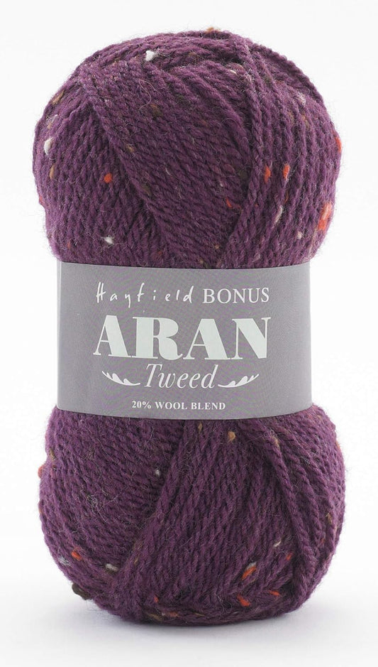 Hayfield Aran Tweed Plum 