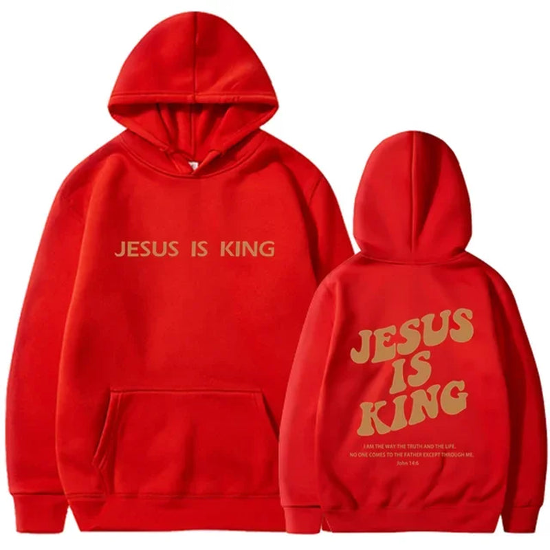 Jesus IS King Hoodie Sweatshirt Men'S and Women'S Harajuku Pullover Street Clothing High Quality Hot Selling Top 2024-Gennys fashion