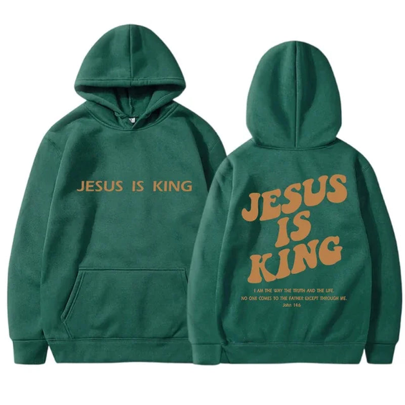 Jesus IS King Hoodie Sweatshirt Men'S and Women'S Harajuku Pullover Street Clothing High Quality Hot Selling Top 2024-Gennys fashion